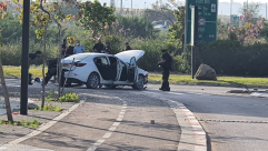  اللد: اصابة متوسطة لشخص بانفجار مركبة في مدخل المدينة